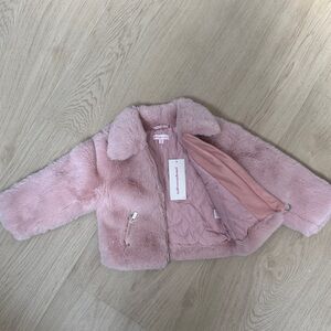 Design History Blush Faux Fur Kids Jacket